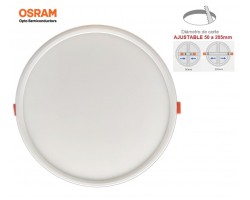 Downlight panel LED Redondo 230mm Blanco 20W, Corte ajustable 50 a 205mm, Serie PRO